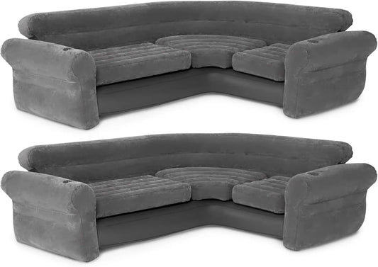 Inflatable Corner Sofa L Shaped Sectional With Cupholders