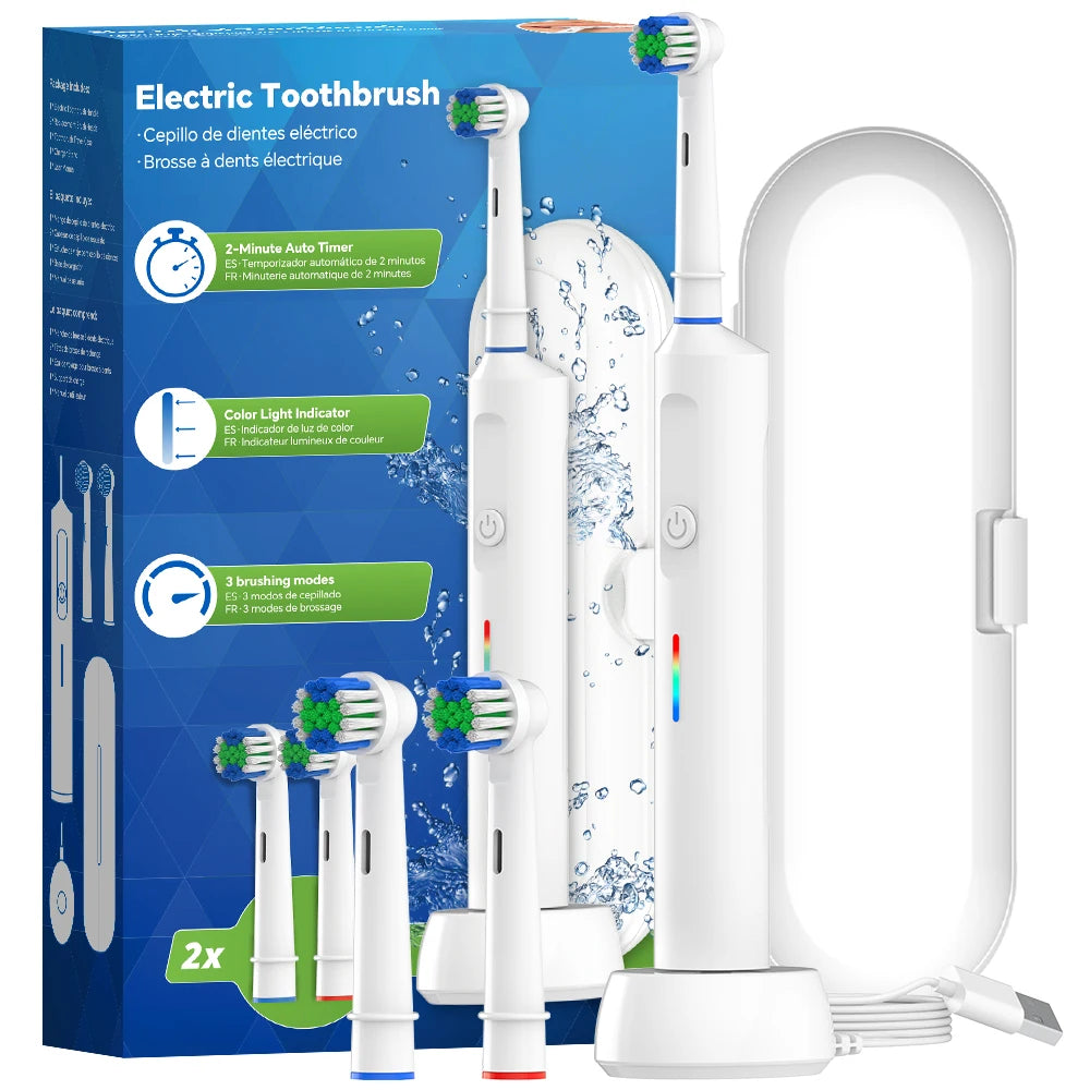 SmartClean Rotating Electric Toothbrush with 3 Custom Modes