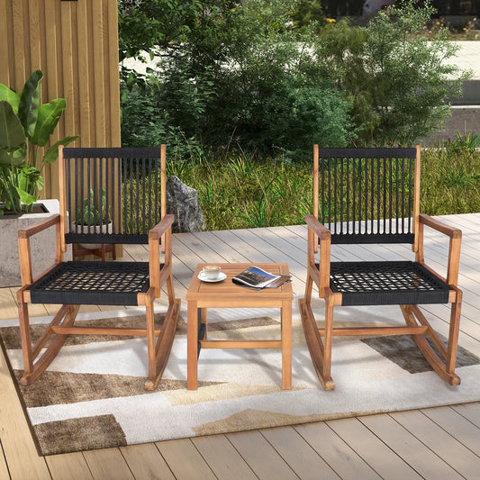 Acacia Wood Bistro Set for Stylish Outdoor Relaxation
