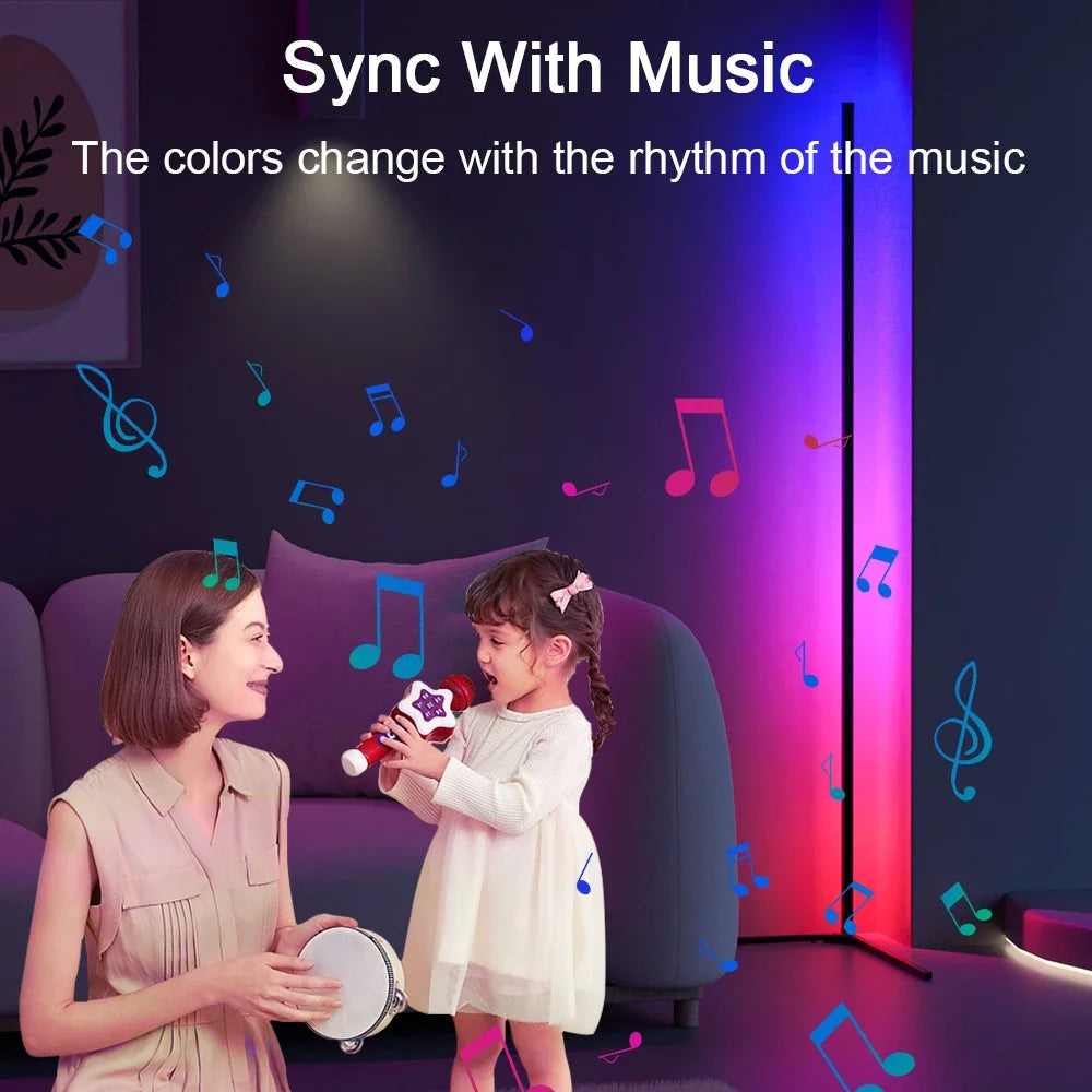 RGB LED Floor Lamp Dimmable Mood Lighting For Bedroom