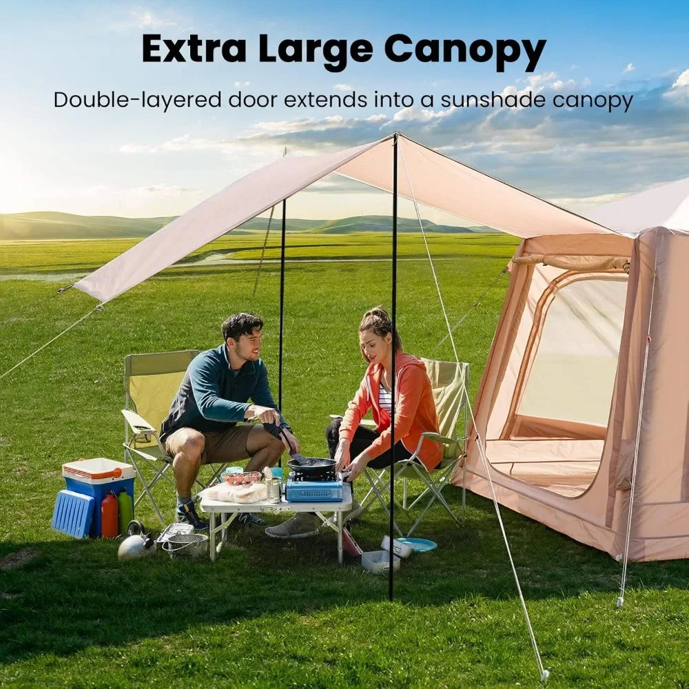 Inflatable Camping Tent – Effortless Setup with Hand Pump and Stove Jack