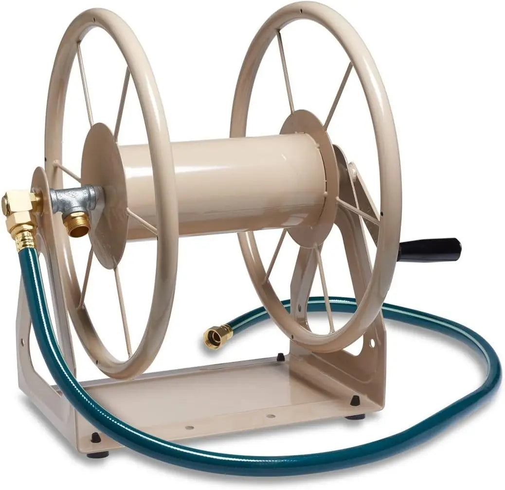 Steel Garden Hose Reel Wall Mount Holds 200 Feet Durable
