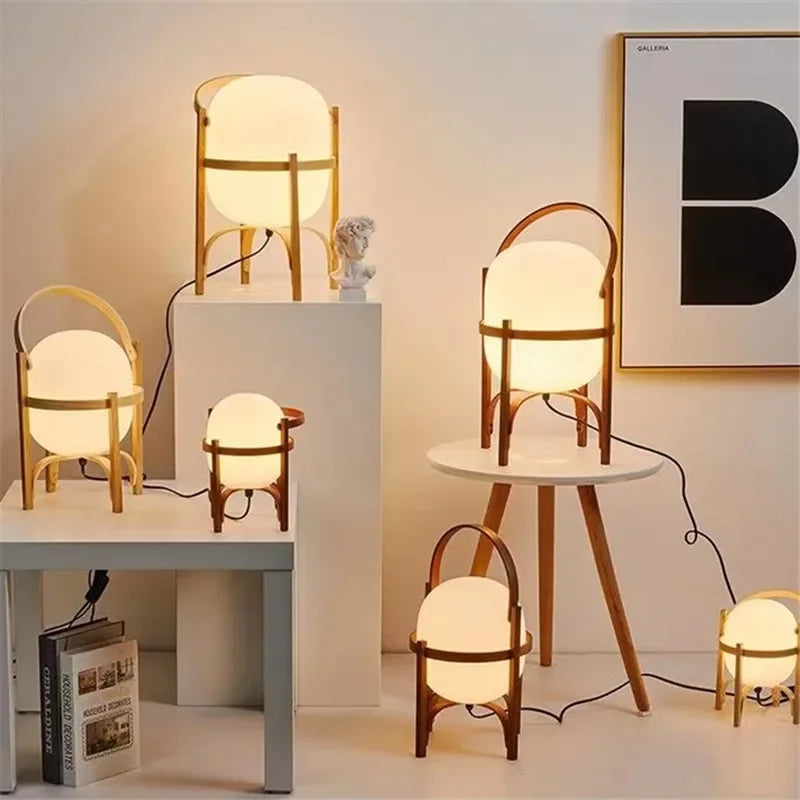 Modern LED Floor Lamp Wood Base for Living Room Ambience