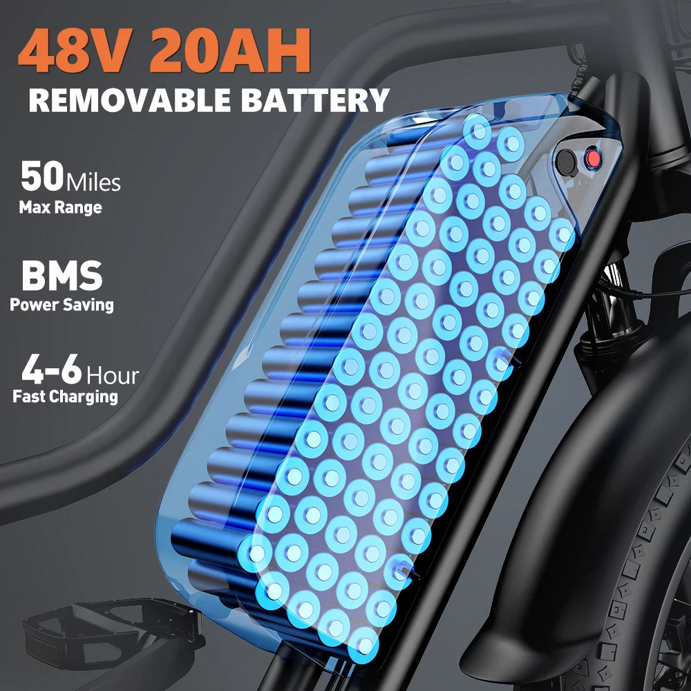 Electric Mountain Bike 1500W Peak With Removable 48V Pack