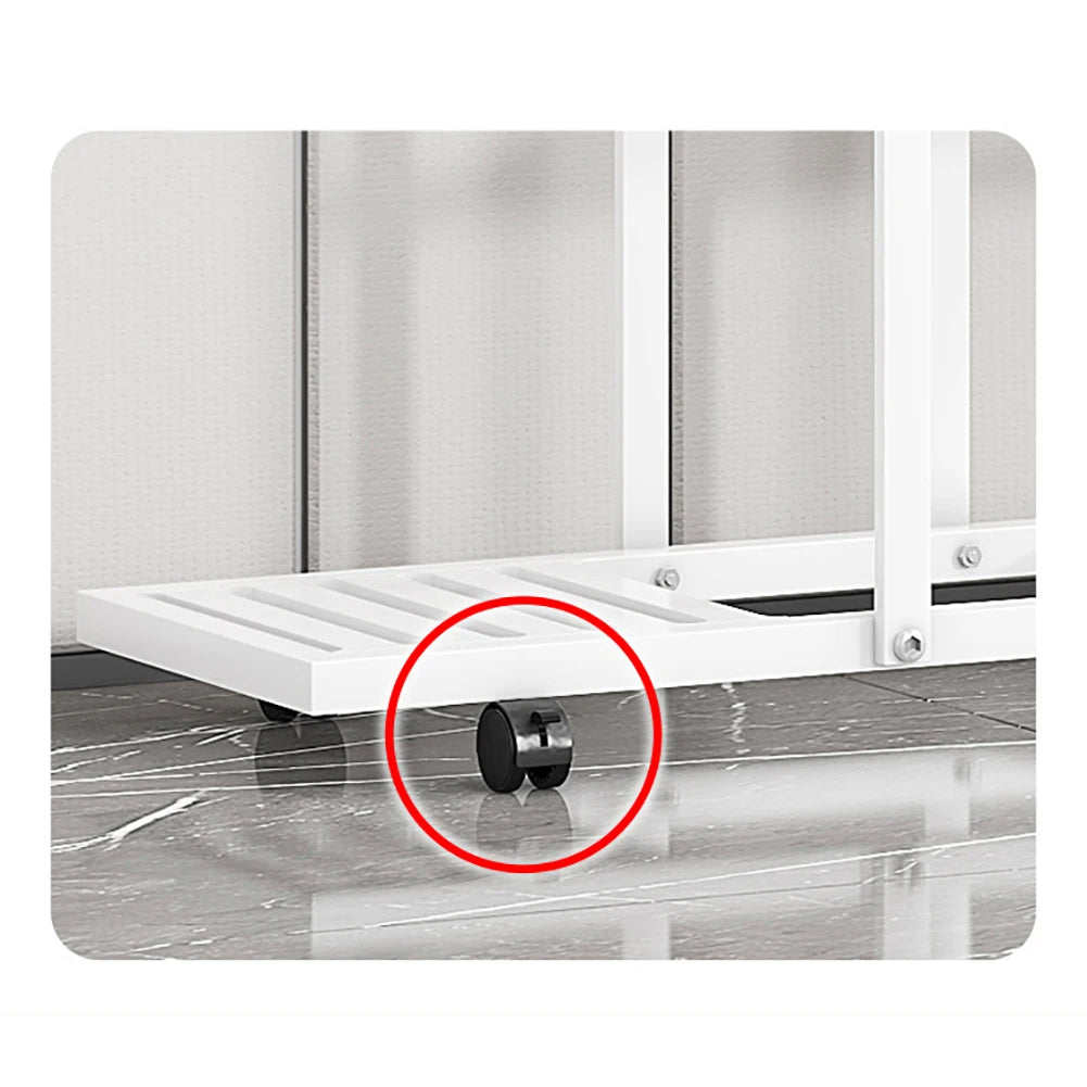 Wrought Iron Plant Stand With Wheels Planter Rack Organizer