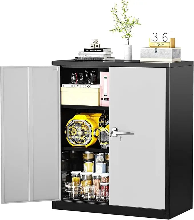 Lockable Rolling Metal Storage Cabinet With Wheels
