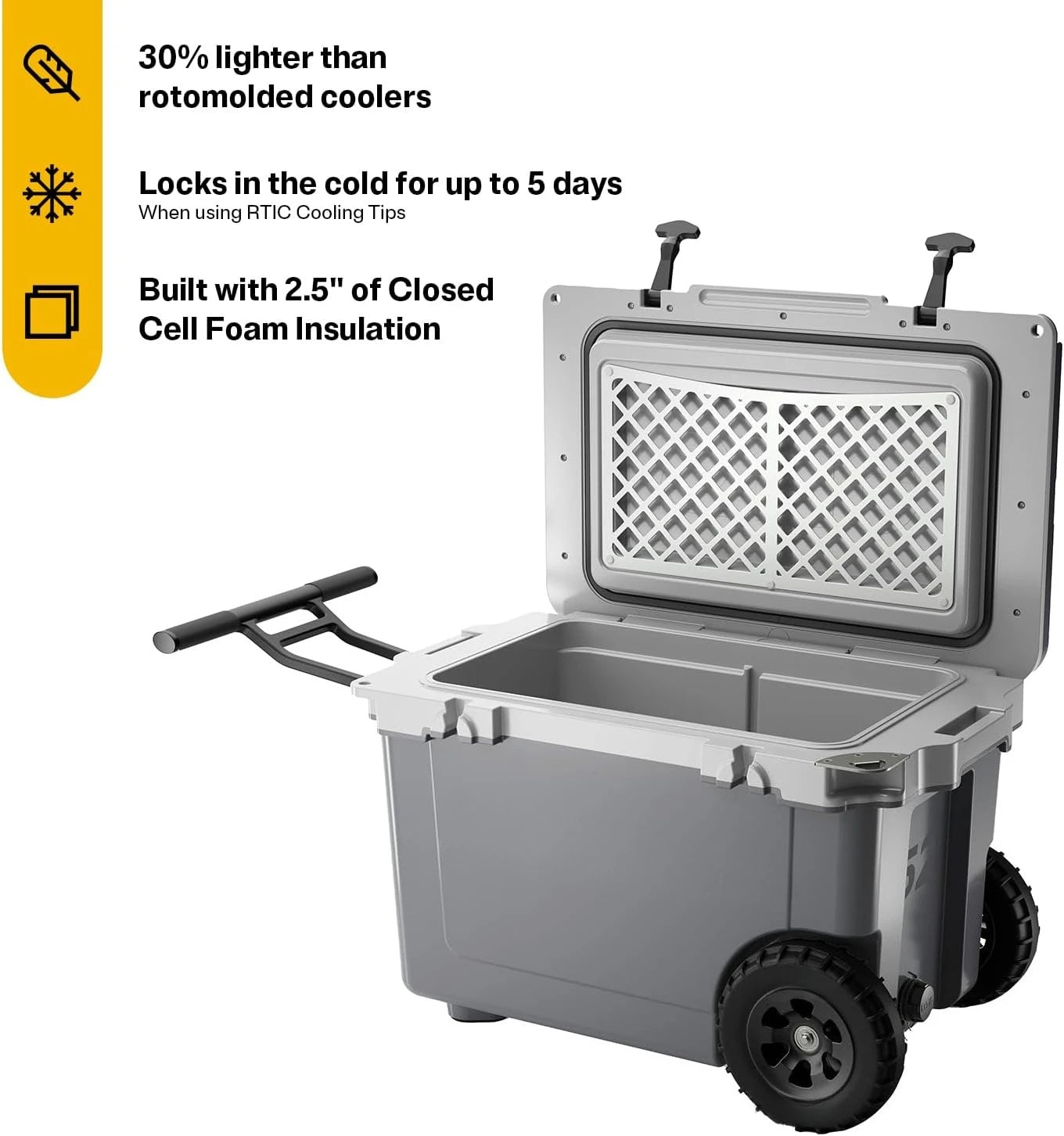 52 Quart Ultra Light Wheeled Cooler for Outdoor Adventures