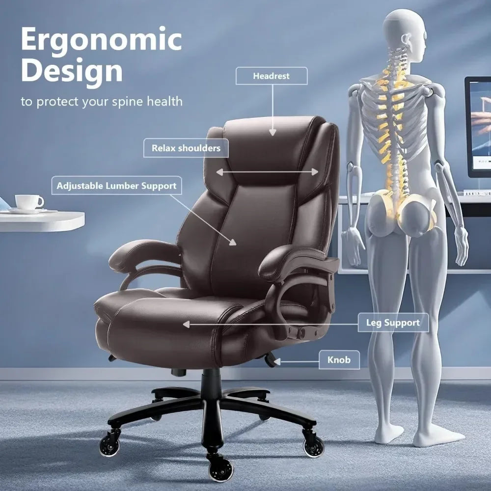 Heavy Duty Office Chair 500lbs With Ergonomic Lumbar Support