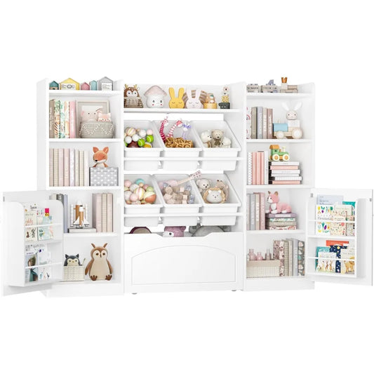 Multifunctional 55 Inch Kids Toy Organizer with Movable Drawer