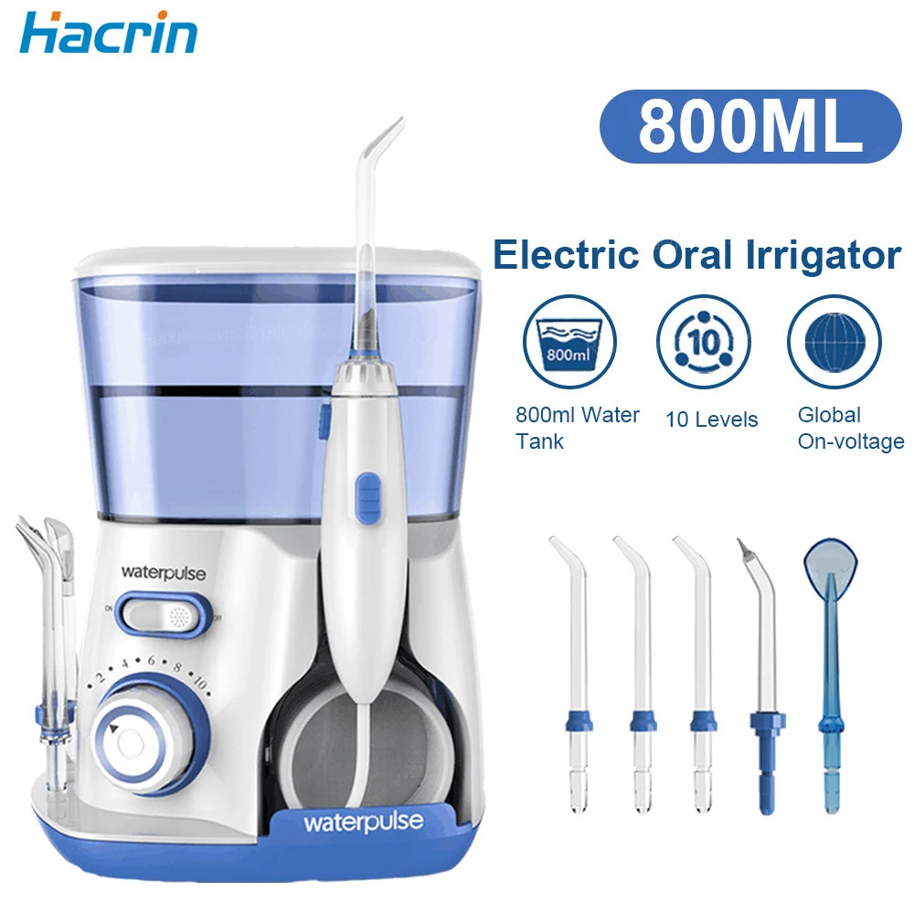 Water Flosser – High Pressure Cleaning with 800ML Capacity and Five Tips