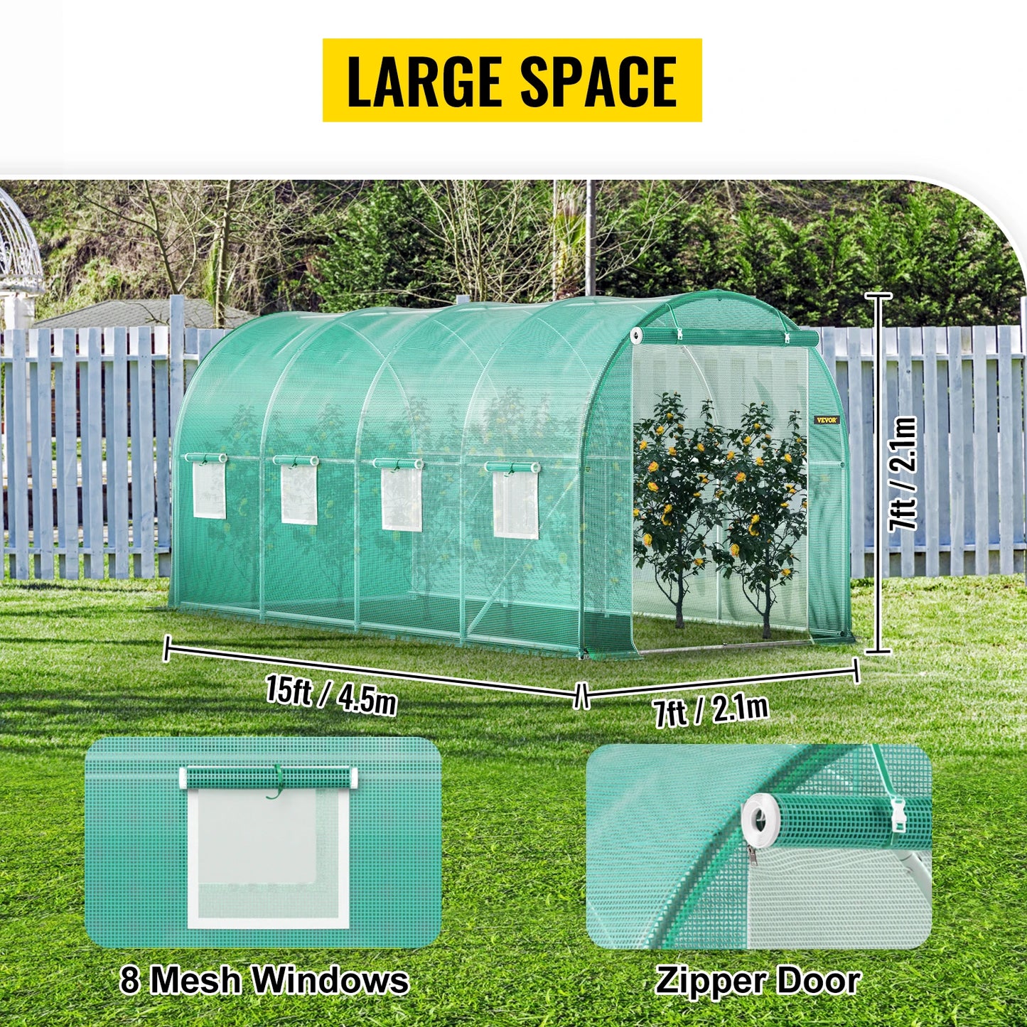 Walk In Tunnel Greenhouse Galvanized Frame Waterproof Cover