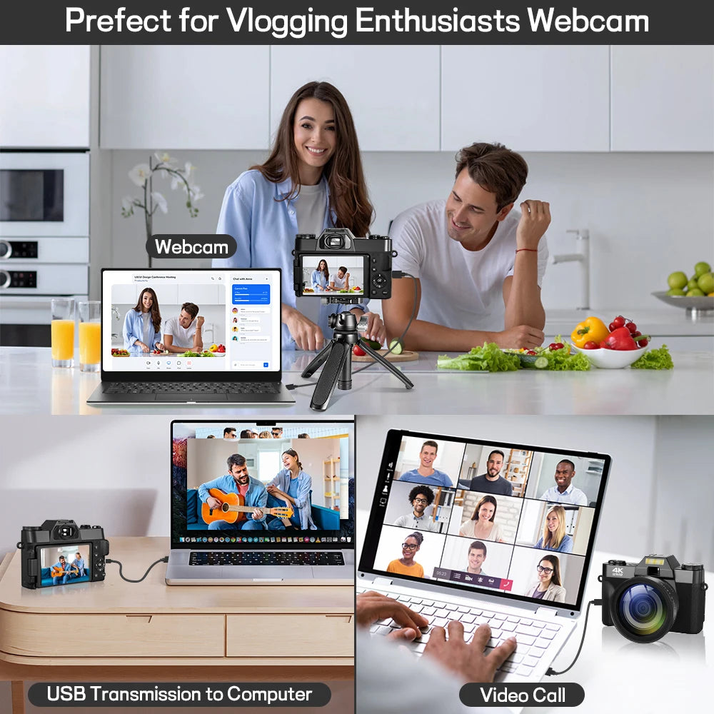 Compact 4K Camera With WiFi For Vlog YouTube Content