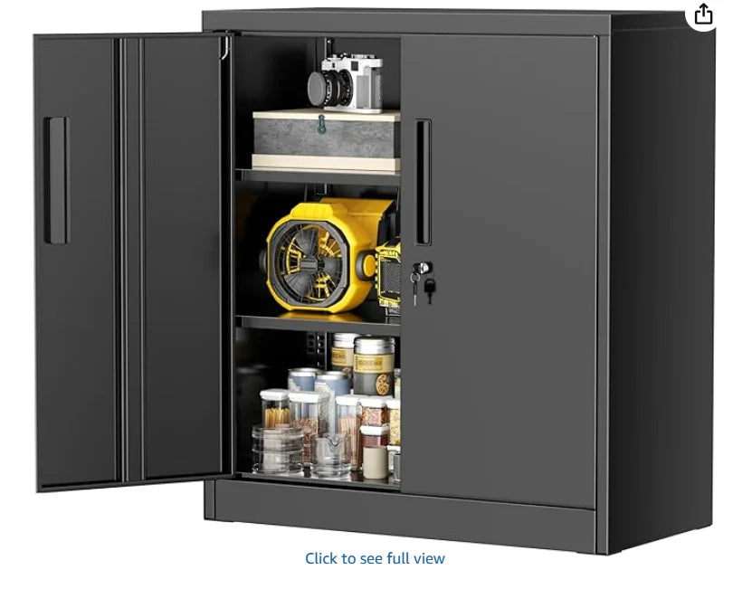 Lockable Rolling Metal Storage Cabinet With Wheels