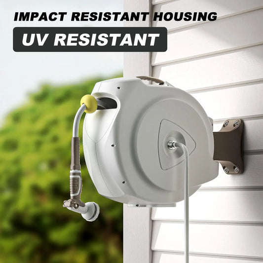 Retractable Garden Hose Reel Automatic Rewind Wall Mount