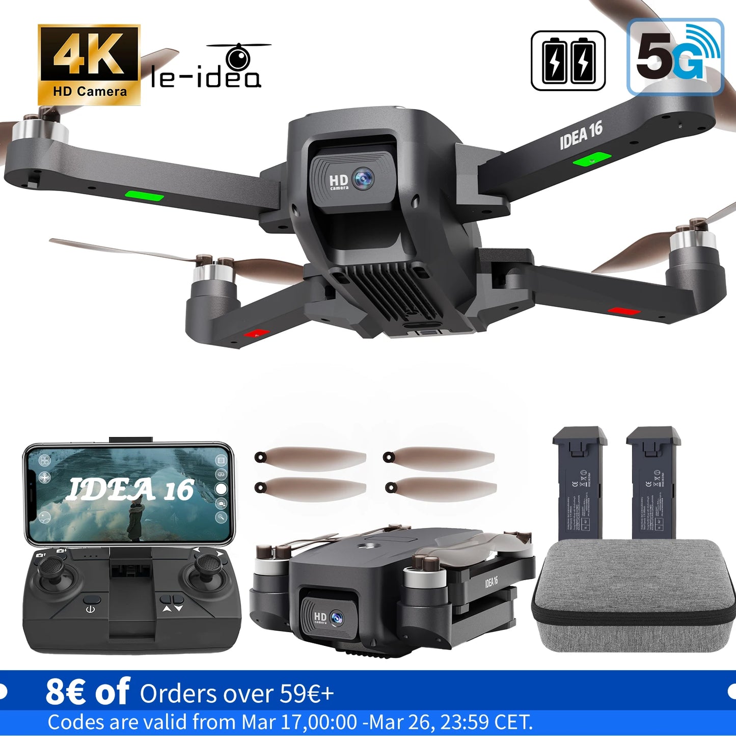 IDEA16 4K Drone With Dual Camera And 5G WiFi