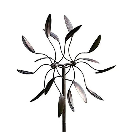GardenGems 82 Inch Black Metal Wind Spinner for Unique Outdoor Decor