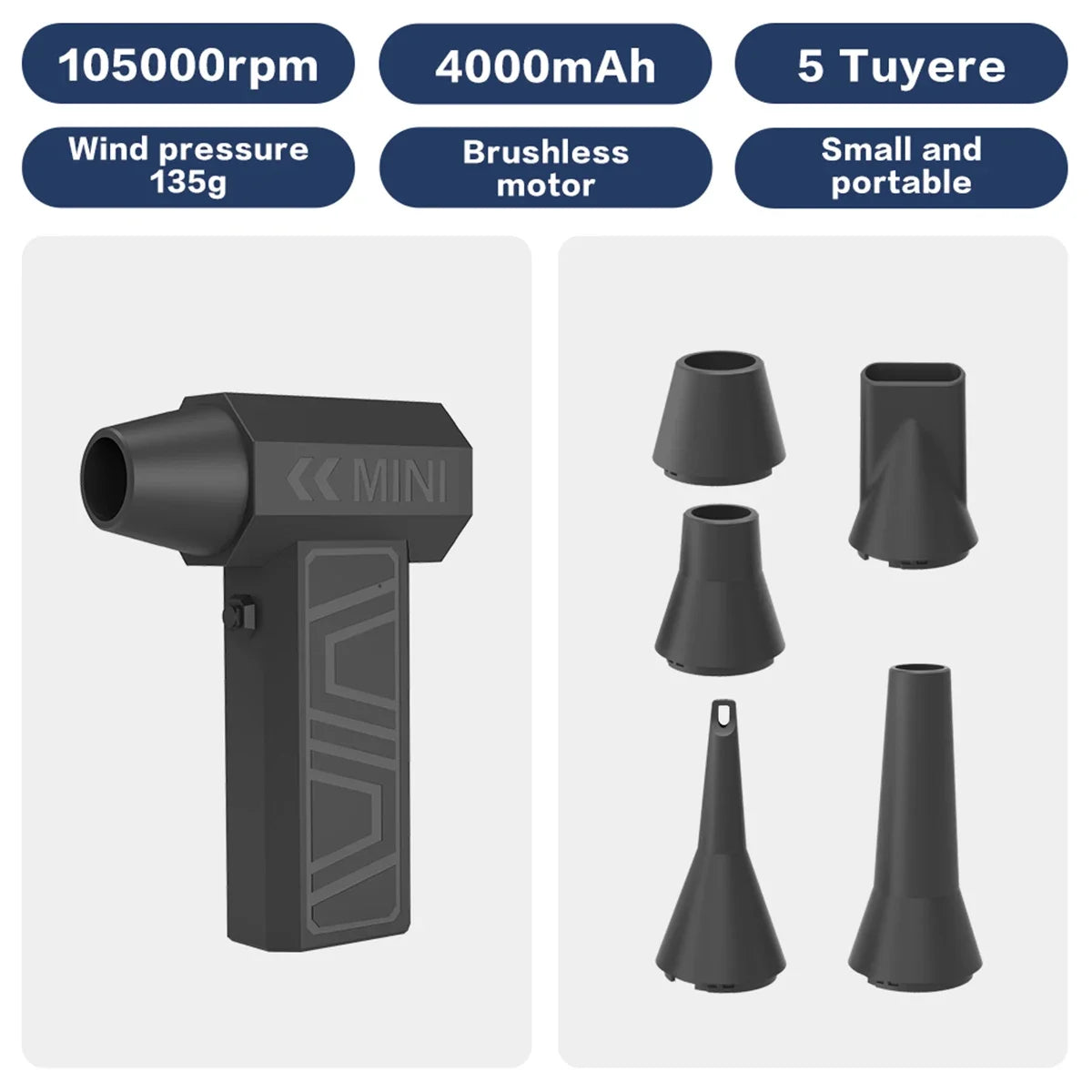 TurboClean Jet Fan Air Duster for Quick Powerful Cleaning
