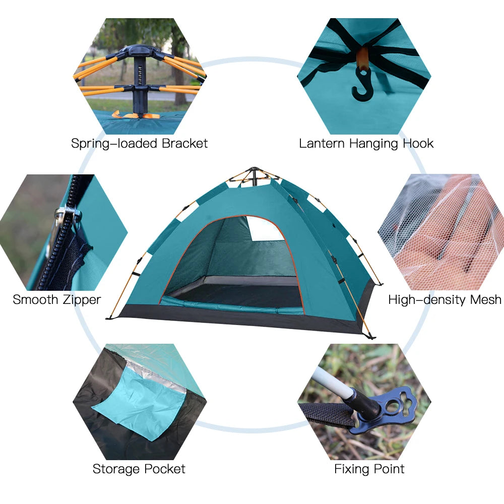 Water-Resistant Outdoor Pop Up Tent for Easy Setup