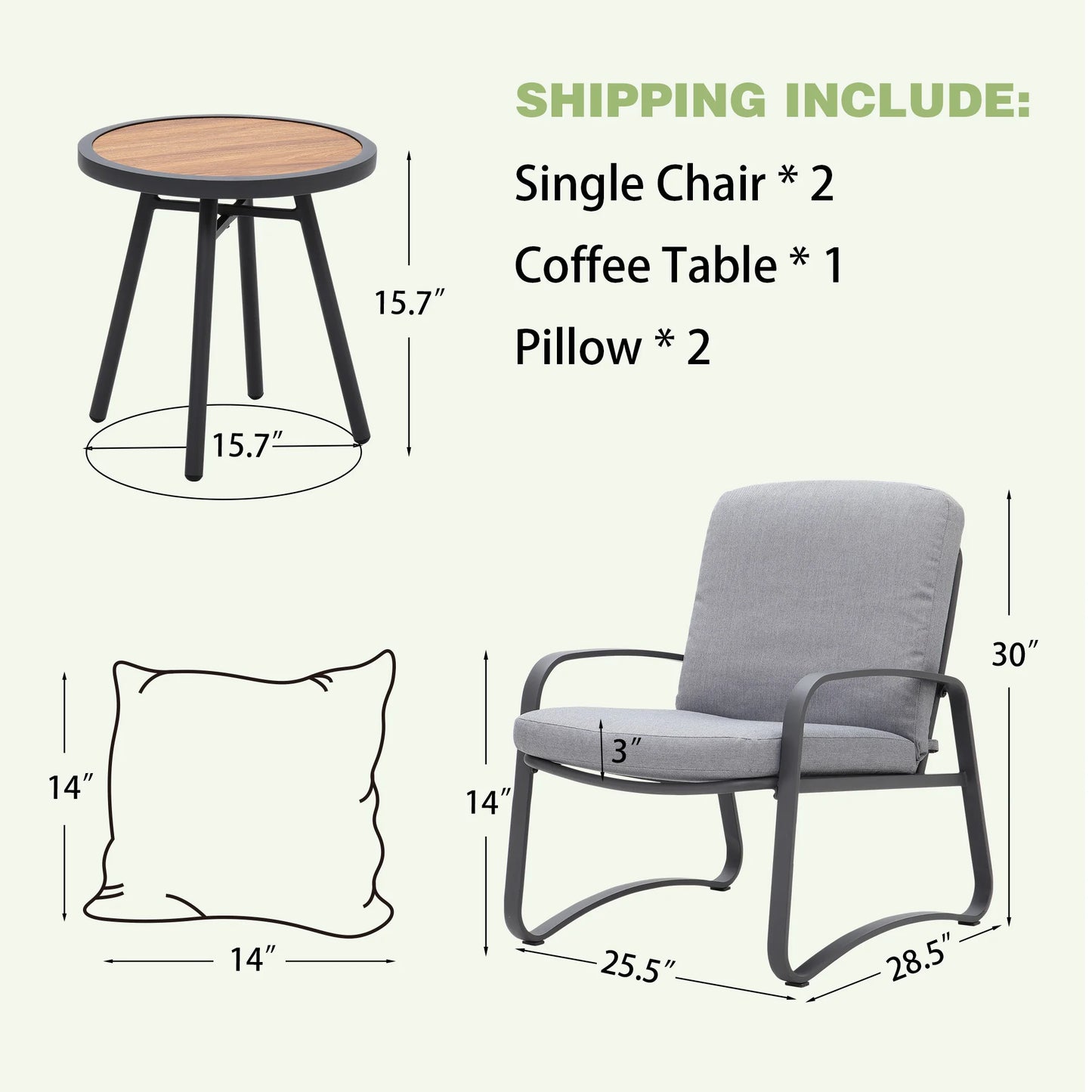 NAGA BAHNA Comfortable Wicker Rocking Bistro Set