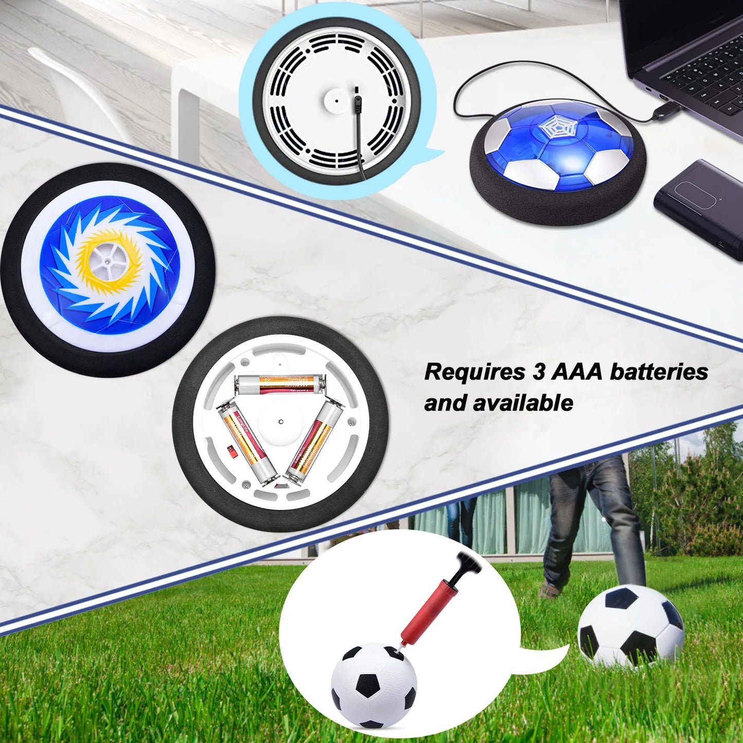 Hover Soccer Ball Set for Kids - 2-in-1 Indoor Outdoor Fun