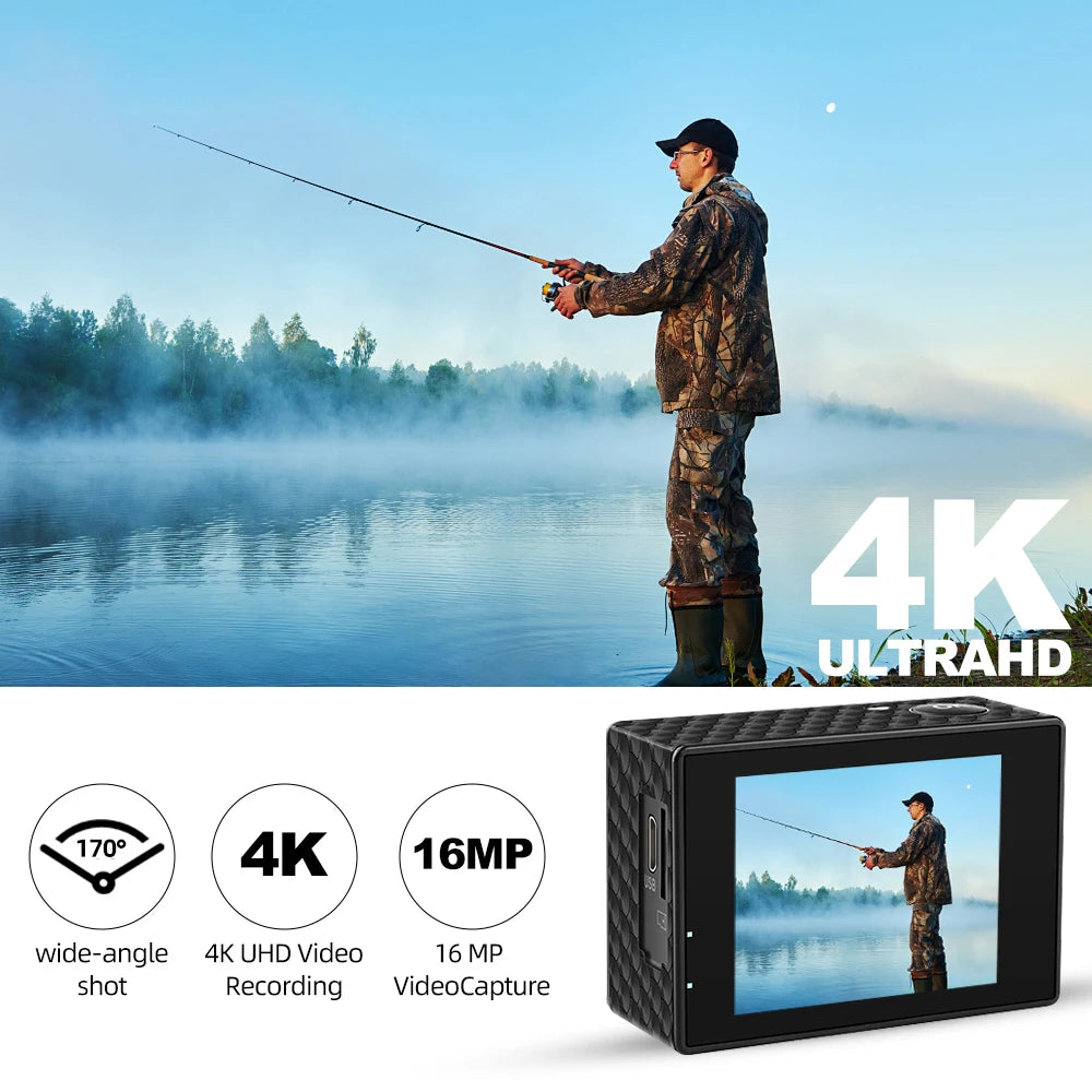 Action Camera 4K Ultra HD Waterproof 30m With WiFi