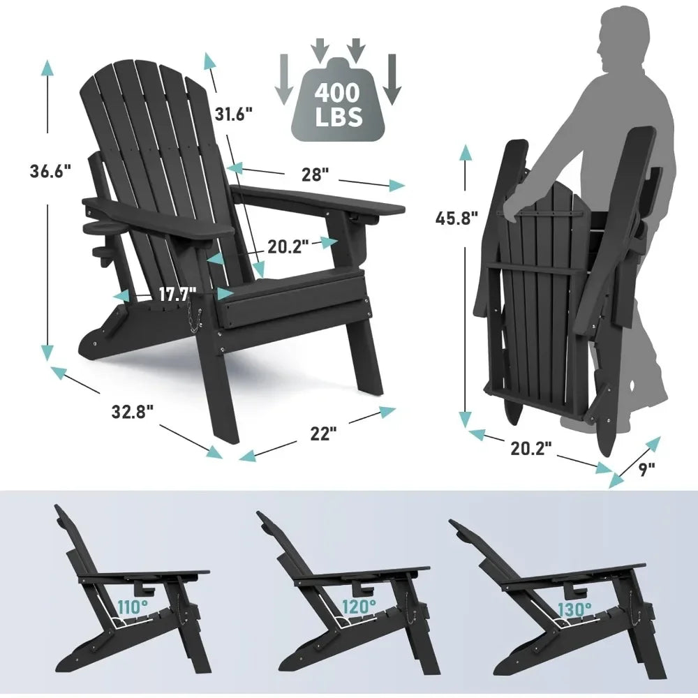 Folding Adirondack Chairs With Adjustable Backrest Deluxe