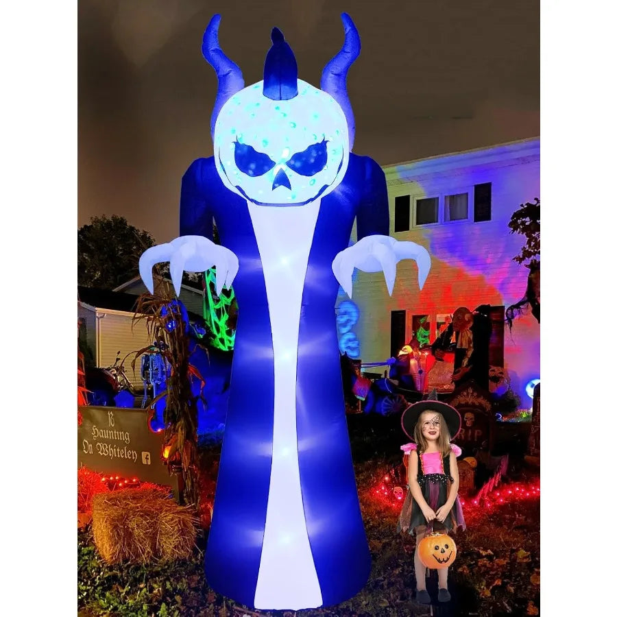Tall Ten Foot Halloween Inflatable Ghost With LED Decoration