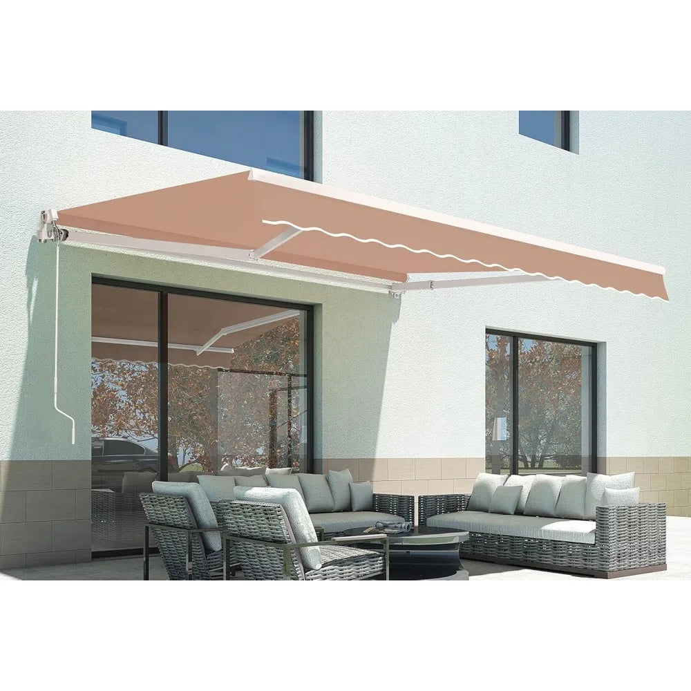 Manual Retractable Patio Awning for Stylish Outdoor Shade