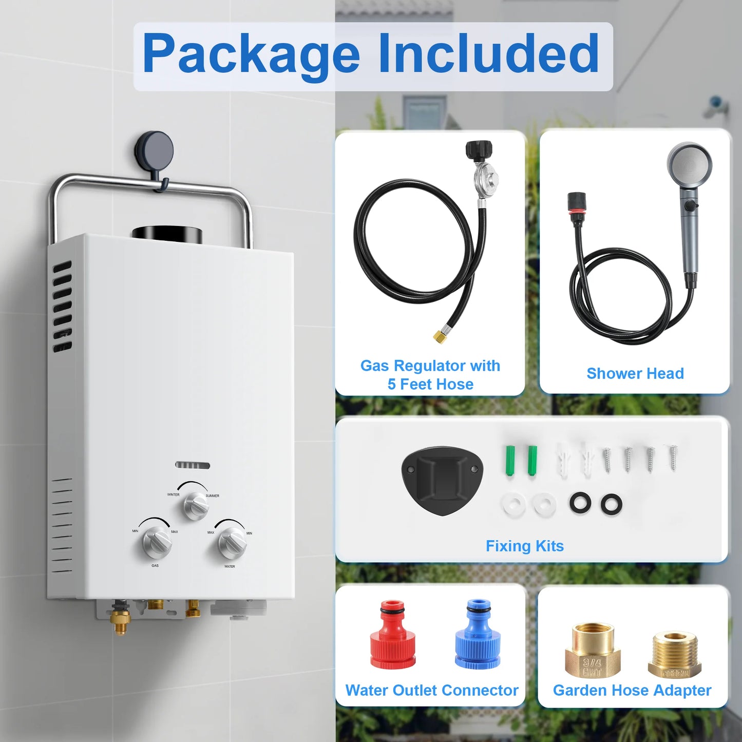Portable Propane Tankless Water Heater 6L With Instant Hot