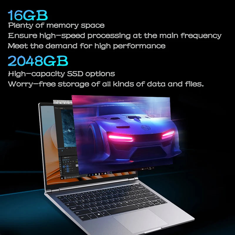 LenO 14.1 Inch Lightweight Laptop with 16GB RAM and 1TB SSD
