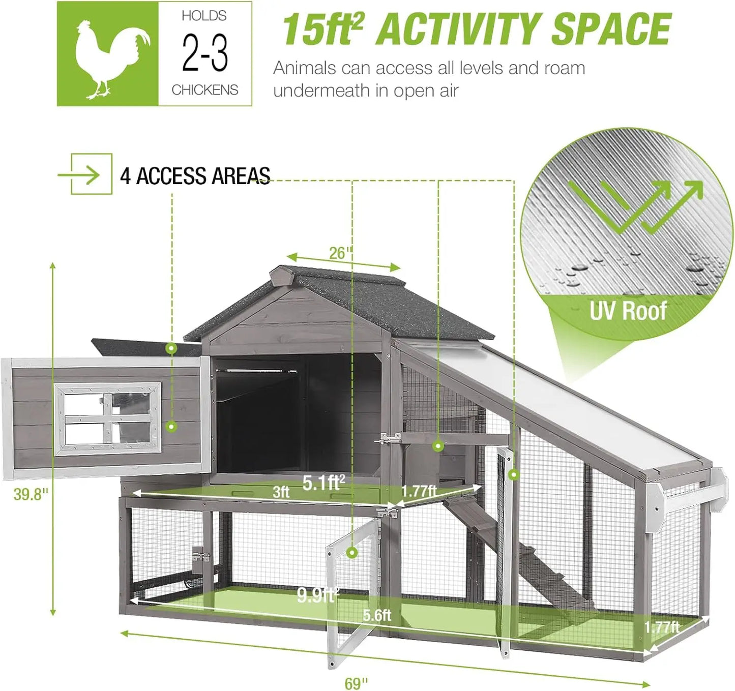 Mobile Chicken Coop With Wheels Expandable Tractor 2 To 4