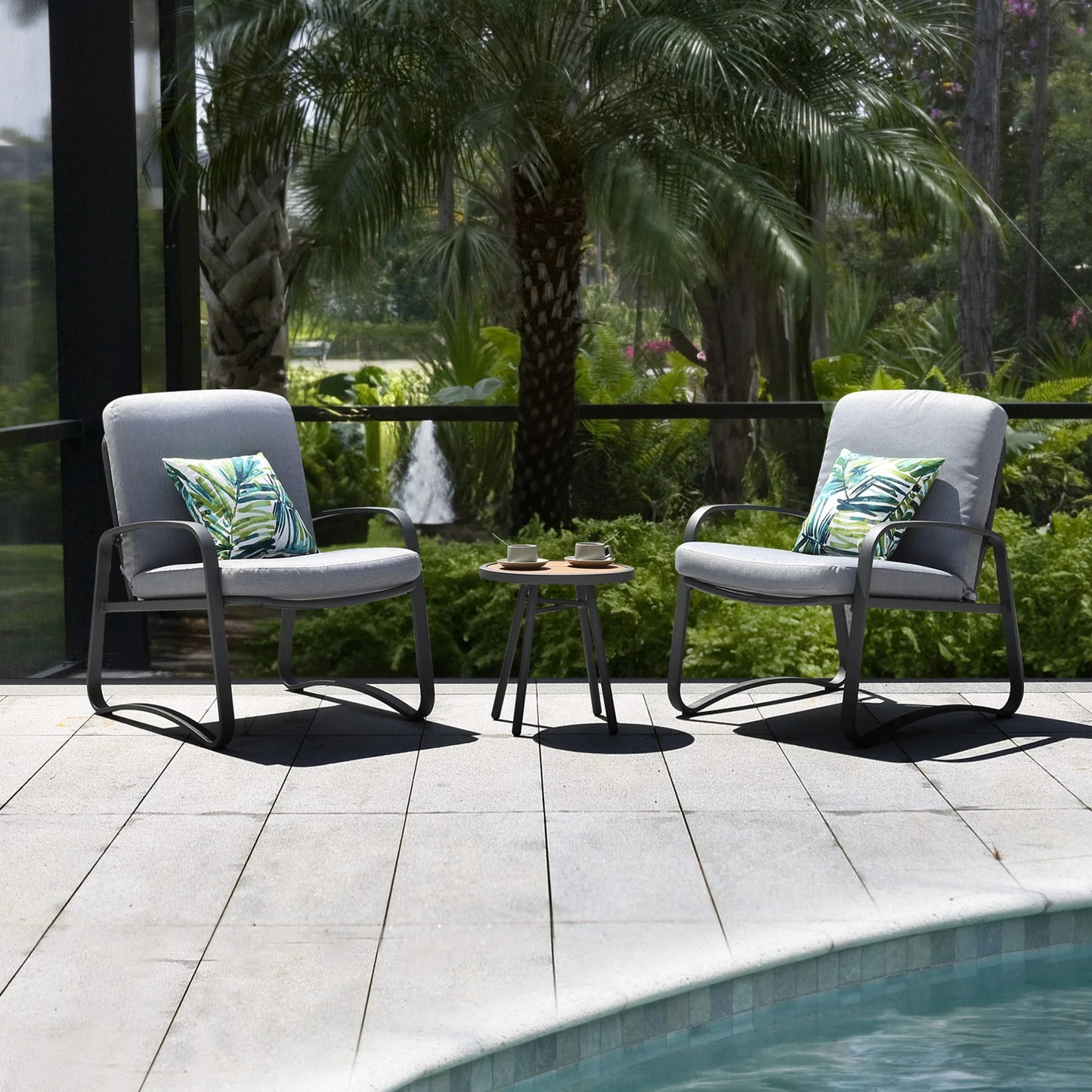 NAGA BAHNA Comfortable Wicker Rocking Bistro Set
