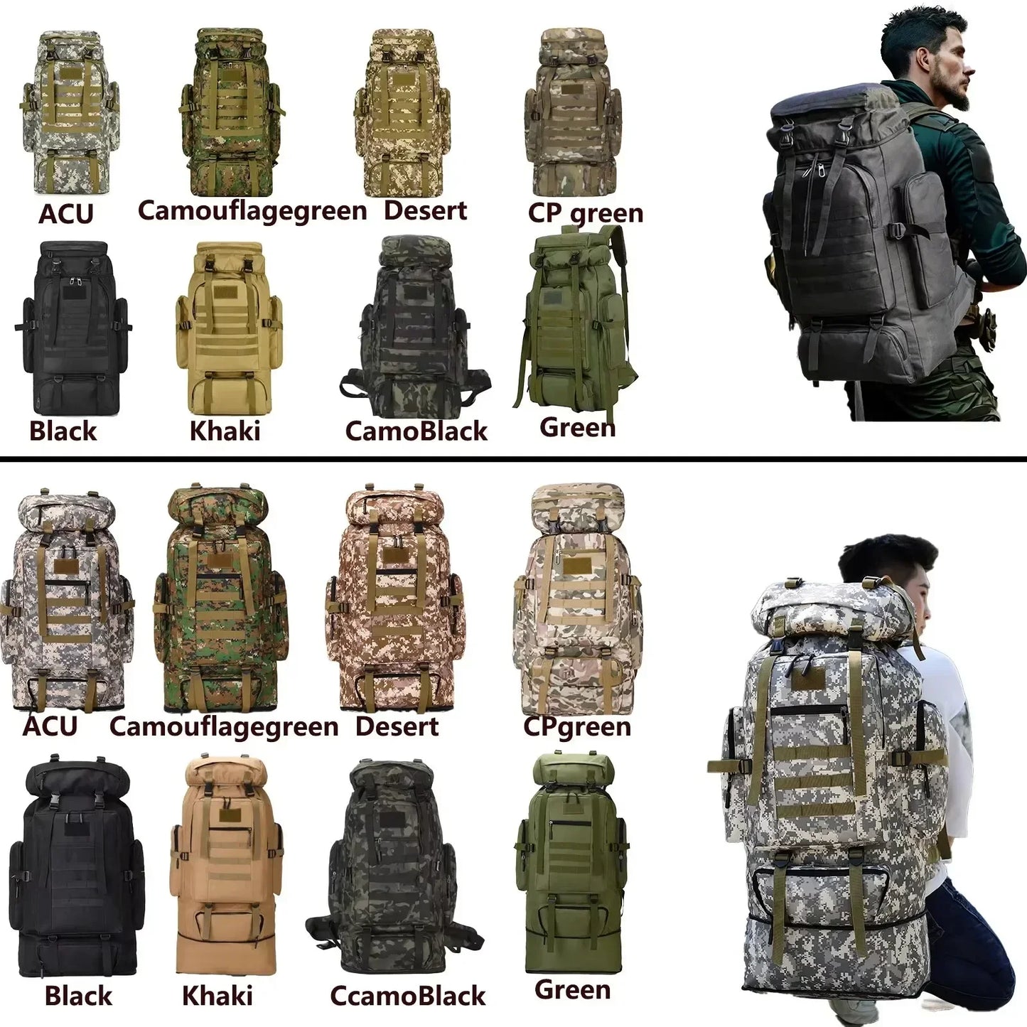 Versatile 80L Tactical Mountaineering Backpack for Outdoor Adventures
