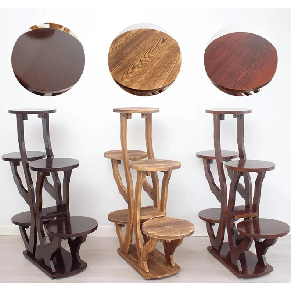 Wooden Tiered Flower Rack for Stylish Indoor and Outdoor Display