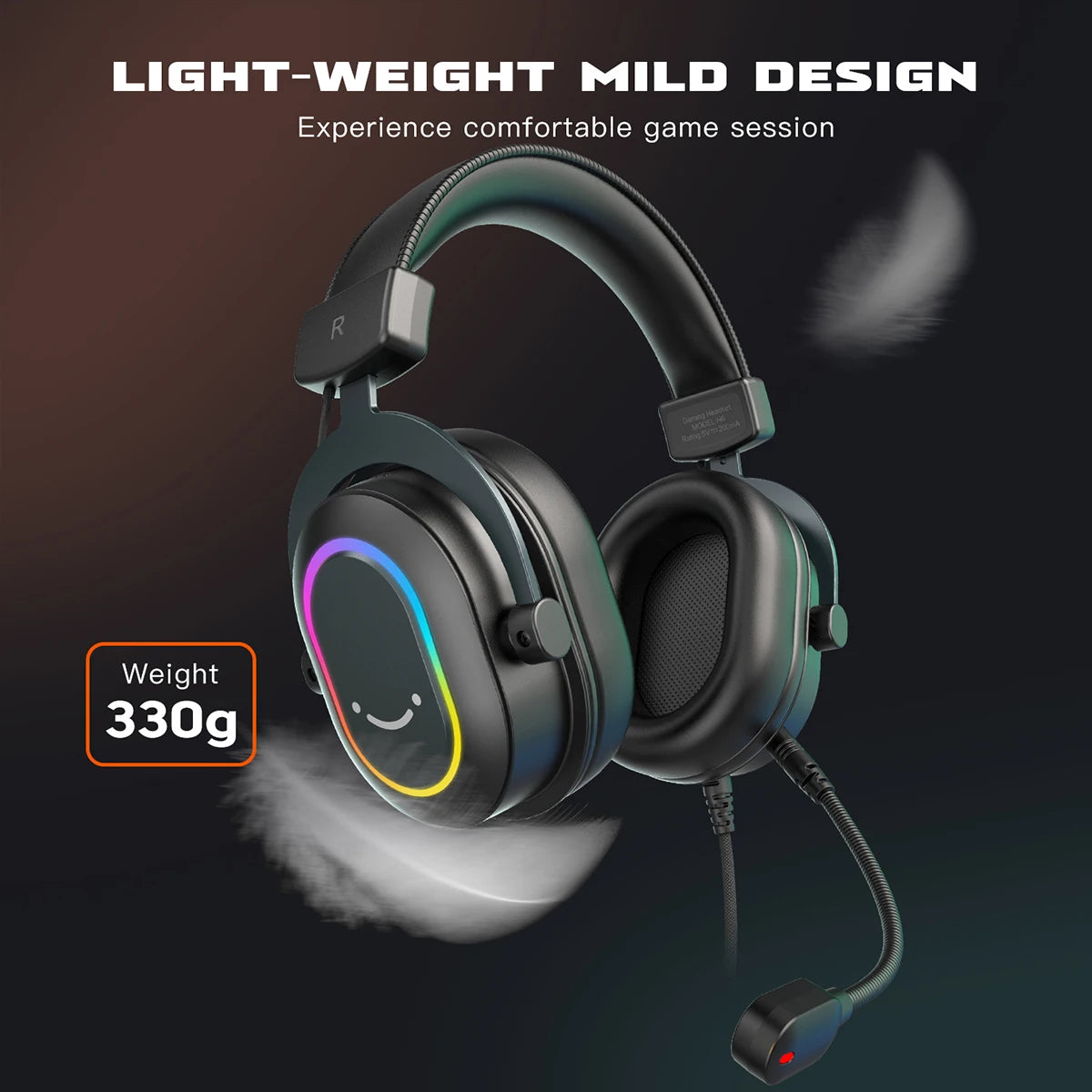 Fifine RGB Gaming Headset with Immersive 7.1 Surround Sound