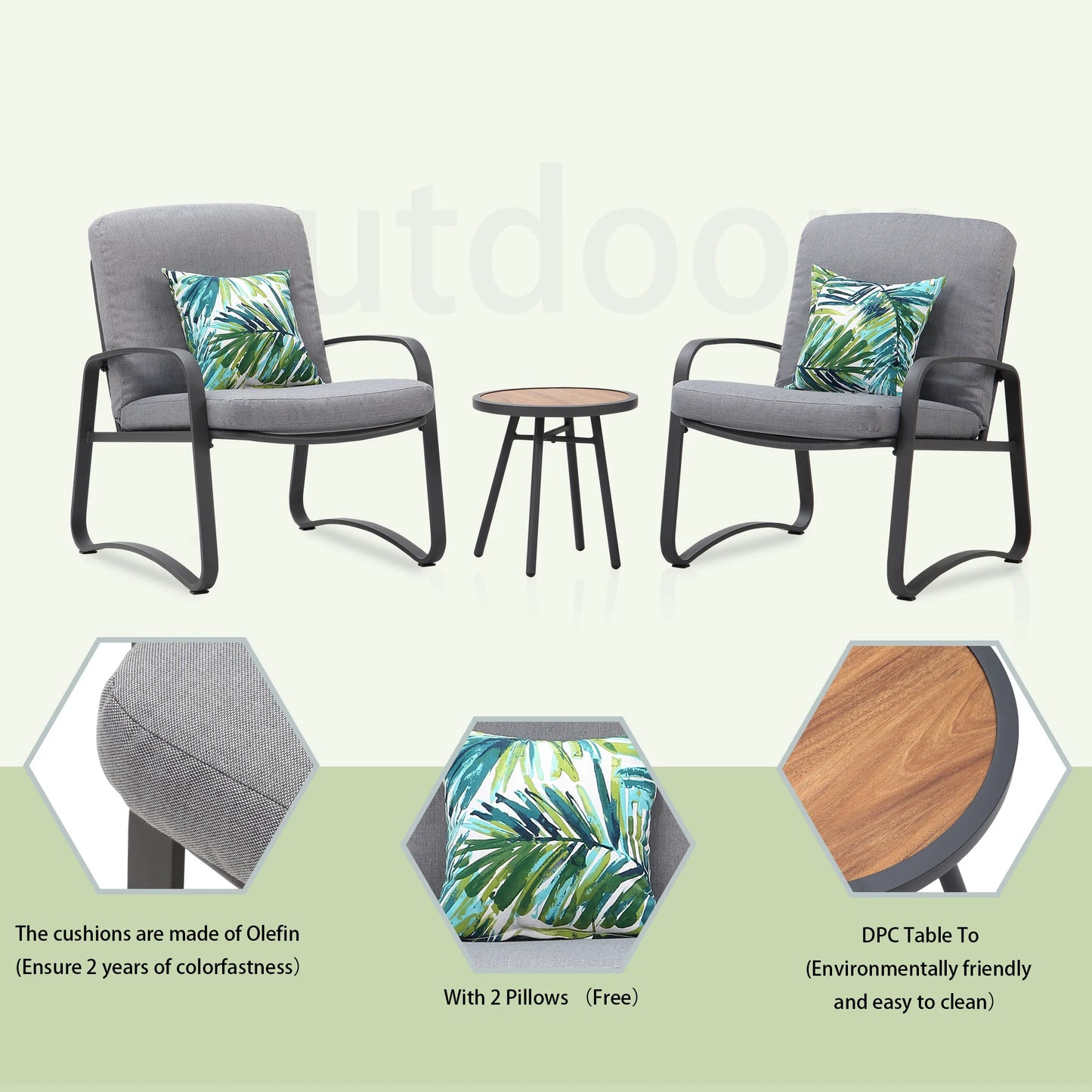 NAGA BAHNA Comfortable Wicker Rocking Bistro Set