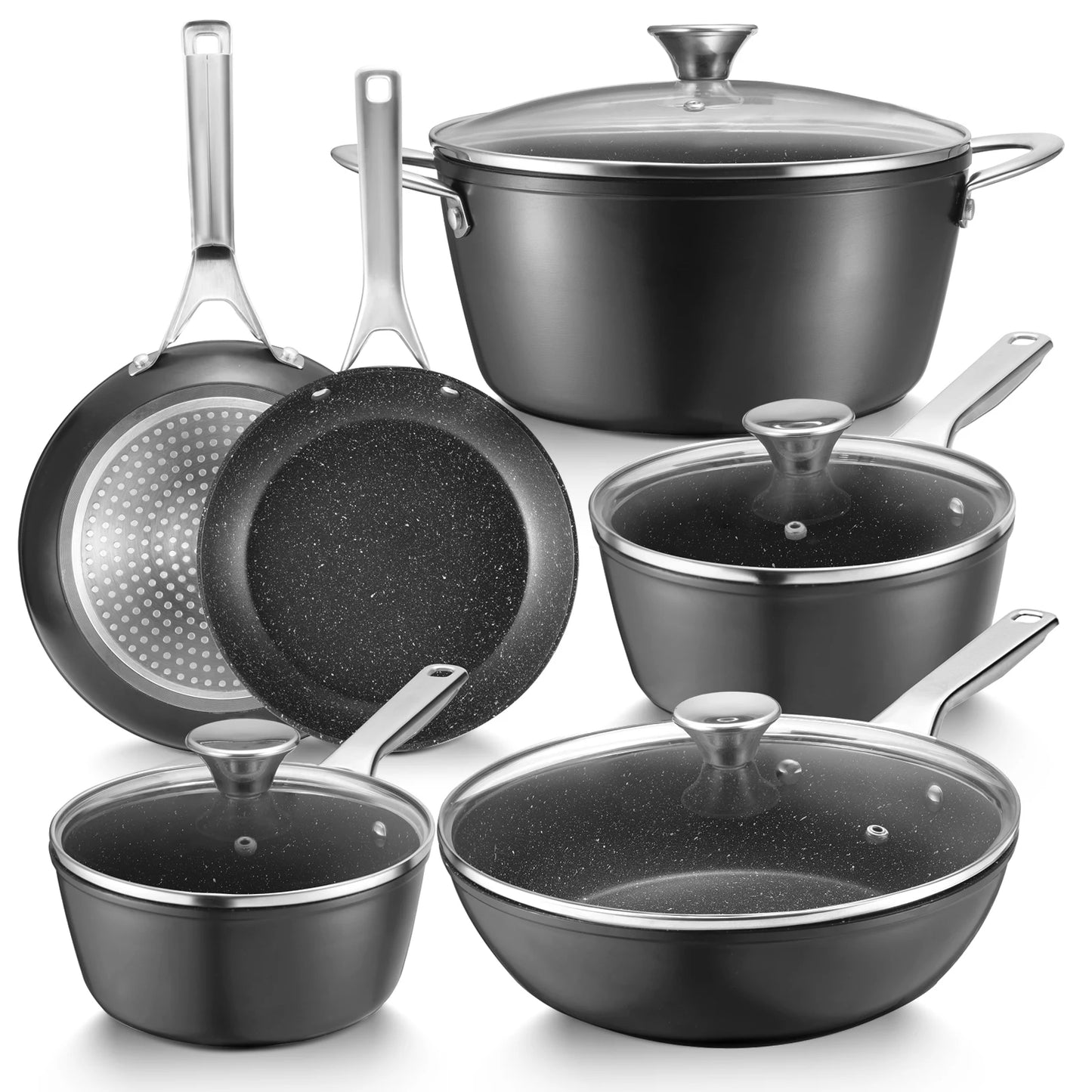 Induction Cookware Nonstick Pots And Pans Set Ultra Durable