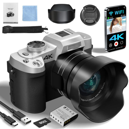 75MP 4K Vlogging Camera With Flip Screen And 18X Zoom
