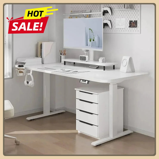 Height Adjustable Electric Standing Desk for Home Office White