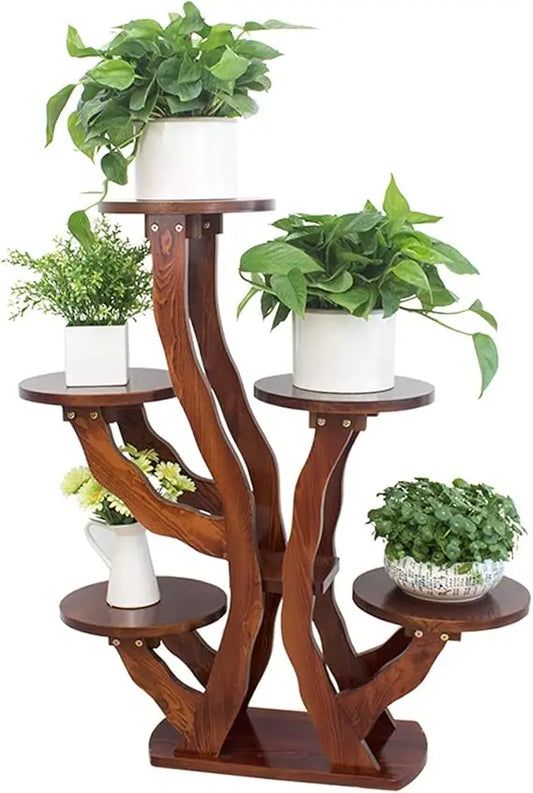 Wooden Tiered Flower Rack for Stylish Indoor and Outdoor Display