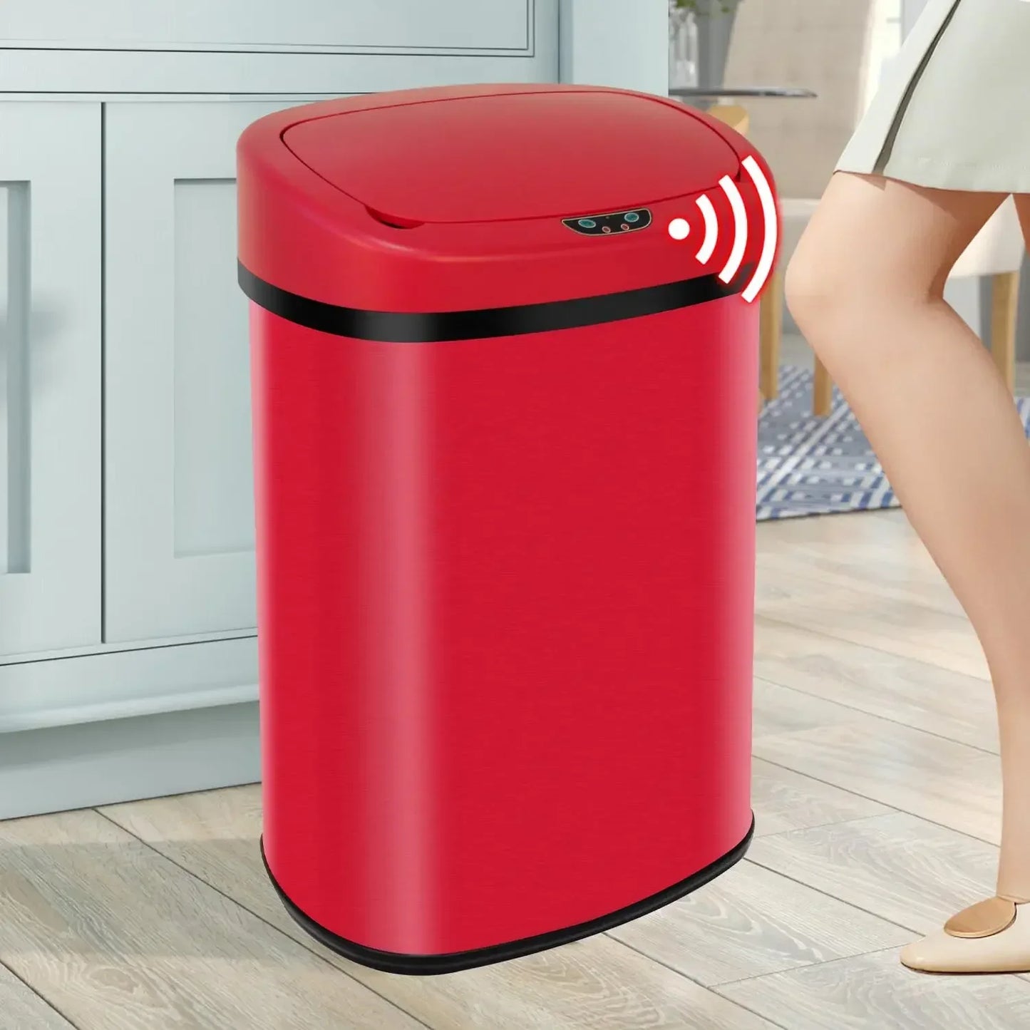 Mozhou 13 Gallon Kitchen Trash Can with Touch Free Sensor