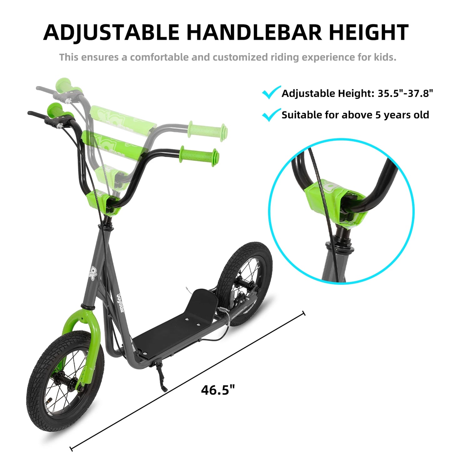 Joystar Kick Scooter For Kids With Adjustable Handlebar