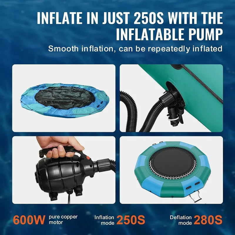 VEVOR Inflatable Water Bouncer with Electric Pump for Ultimate Fun