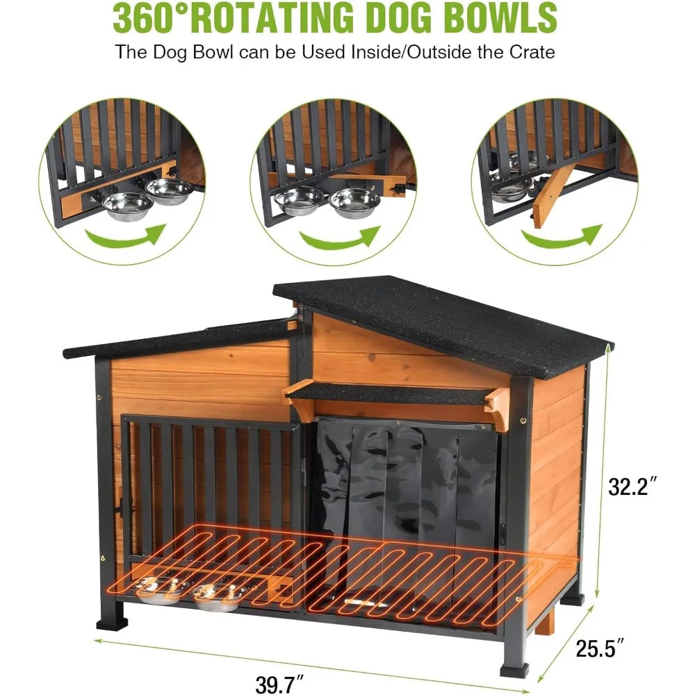 Heated Outdoor Dog House With Insulation And Heating Pad
