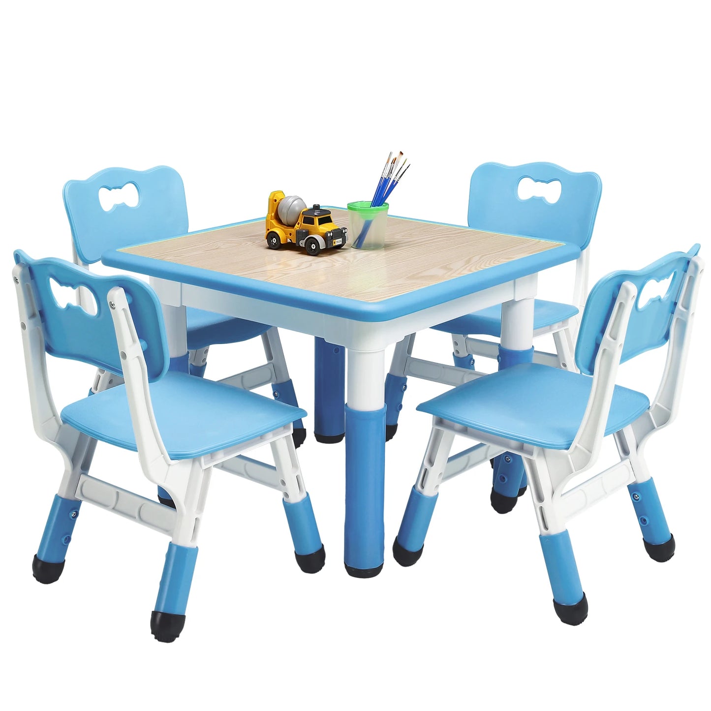 Height Adjustable Kids Table and Chairs for Ages 3 8