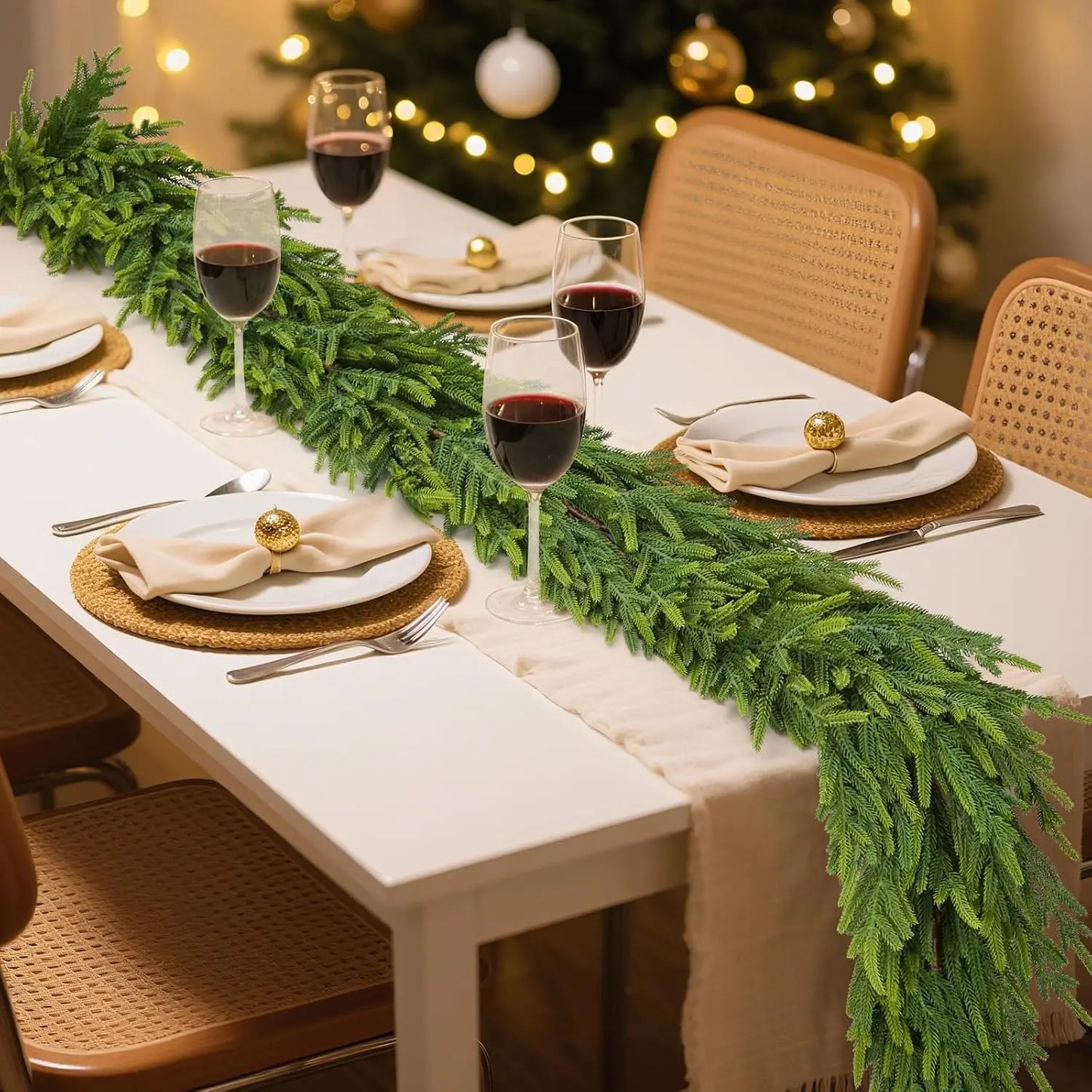 9 Foot Realistic Christmas Garland Dense Artificial Greenery