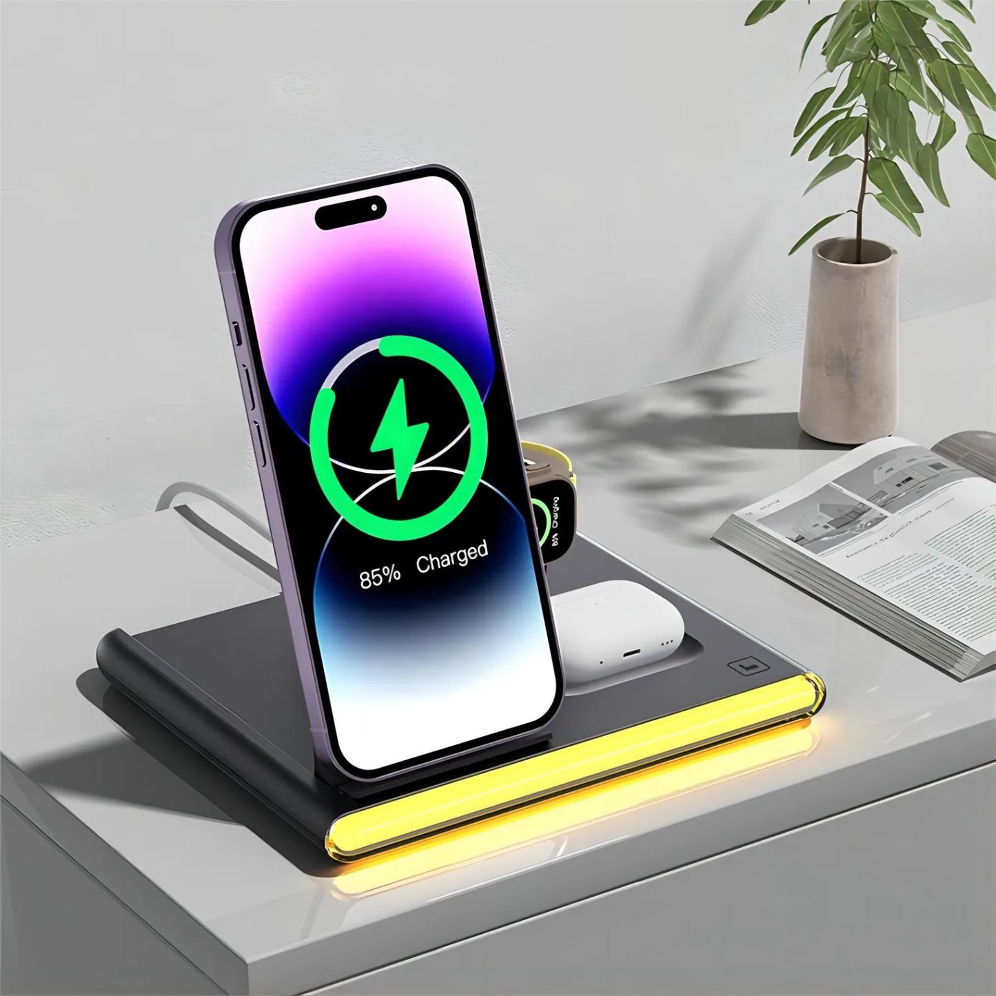 Fast Wireless Charger Station 30W PD for Phones and Watches