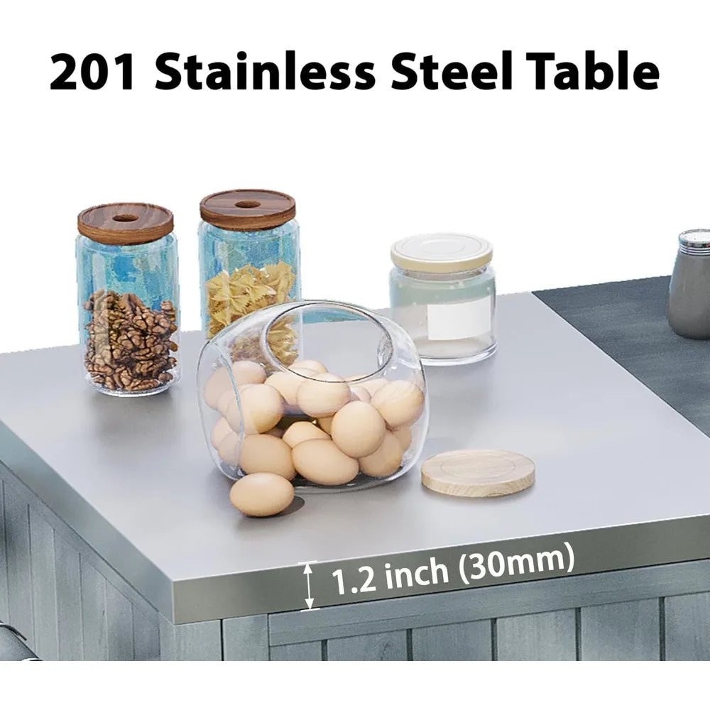 Durable Solid Wood Outdoor Kitchen Island For Big Green Egg