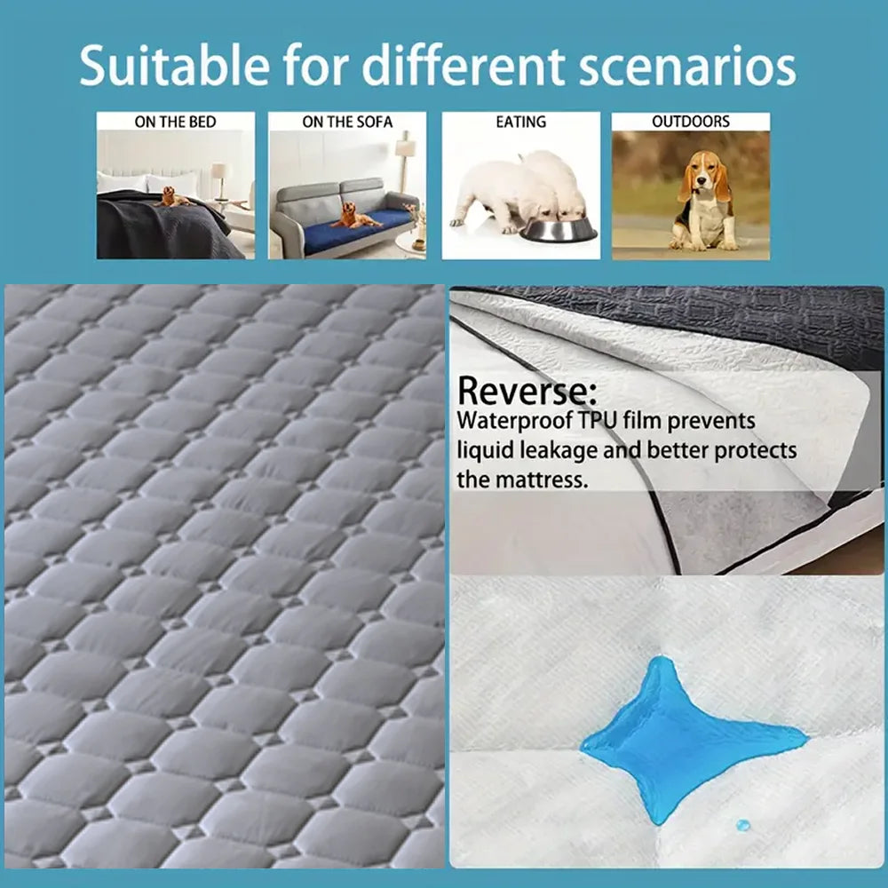 Waterproof Non-Slip Dog Bed Cover and Pet Blanket Sofa Pet Bed Mat, Soft and Breathable Mattress Cover