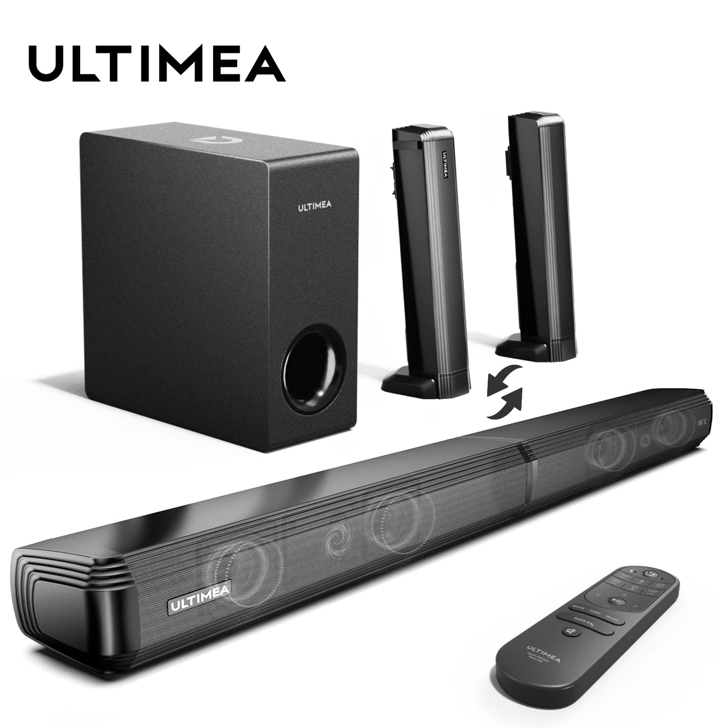 Ultimea 200W Soundbar with Subwoofer for Immersive Audio